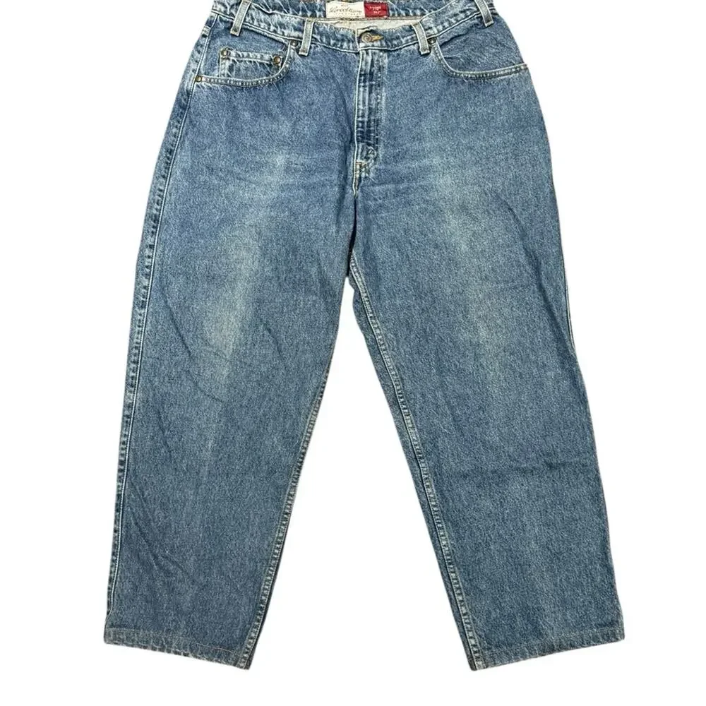 Vintage Loose Fit 545 Classic Blue Denim Jeans 34 x 27 Copper Tab